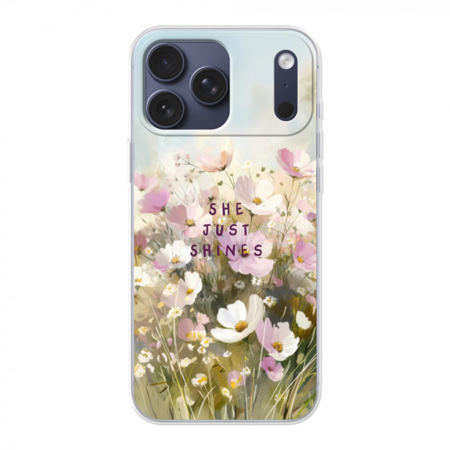 Quote - Bloemen - Schilderachtig Telefoonhoesje iPhone 17 Pro Max klein -3d