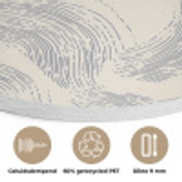 Lijnen - Patroon - Beige - Minimalistisch Akoestische PET Vilt - Rond klein 838 -closeup_NL