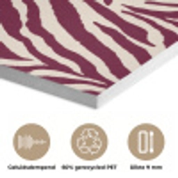 Zebra - Motief - Bordeaux - Rood PET vilt klein 837 -closeup_NL