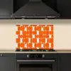Patroon - Retro - Oranje keuken achterwand spatscherm klein 900 -sfeer1
