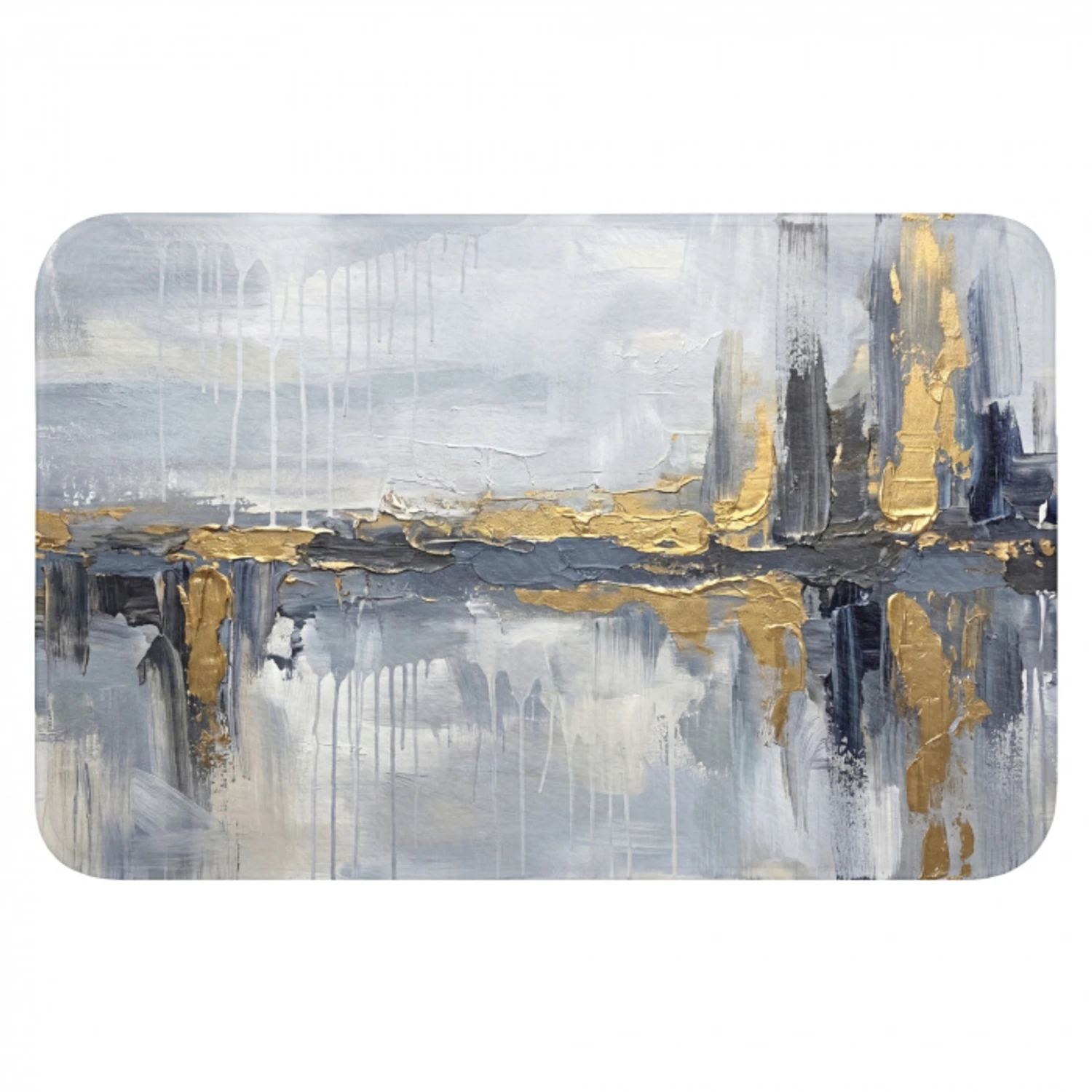 Abstract - Structuur - Goud - Grijs - Modern Badmat klein -3d