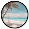 Palmboom - Schommel - Strand - Lucht Fotolijst rond zonder passe partout klein -3d