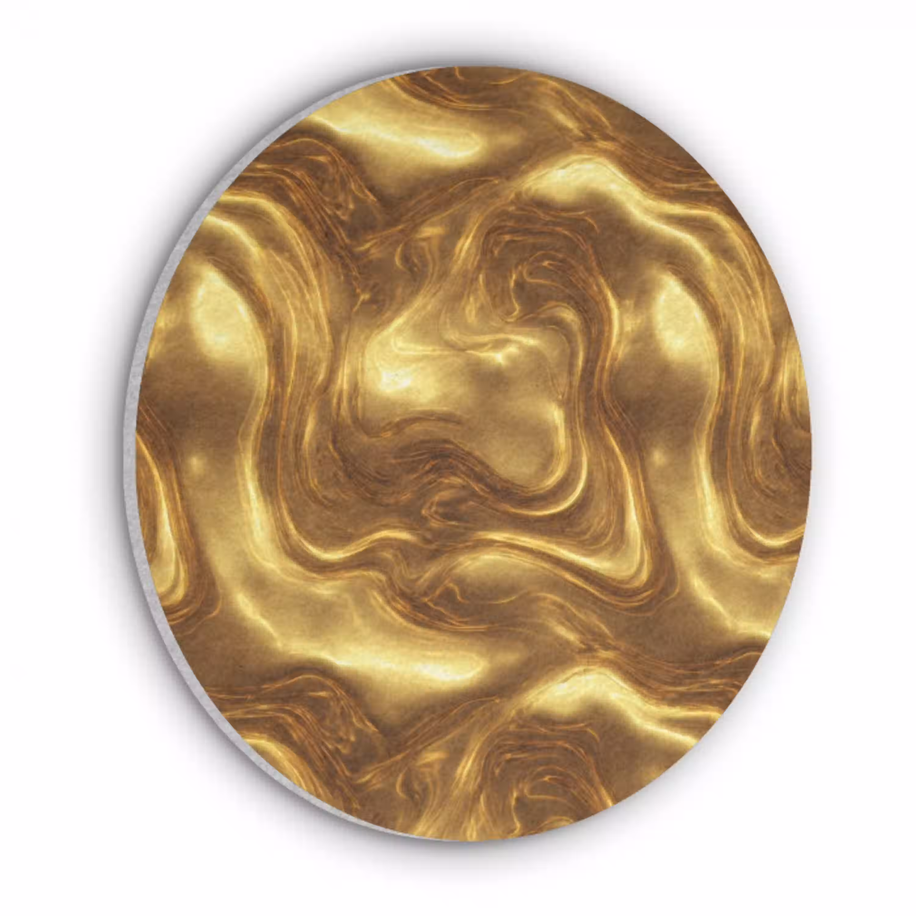 Textuur - Vloeibaar - Organisch - Goud Akoestische PET Vilt - Rond klein 838 -3d