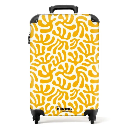 Abstract - Geel motief NBS - Handbagage koffer - Kinderen Unisex middel -productfoto_recht
