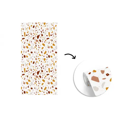 Terrazzo -  Patroon - Wit - Urban fotobehang vinyl groot 64 -3d