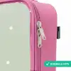 Beige retro raceauto op groene stippen achtergrond Kinderkoffer - Roze klein -rits_FR