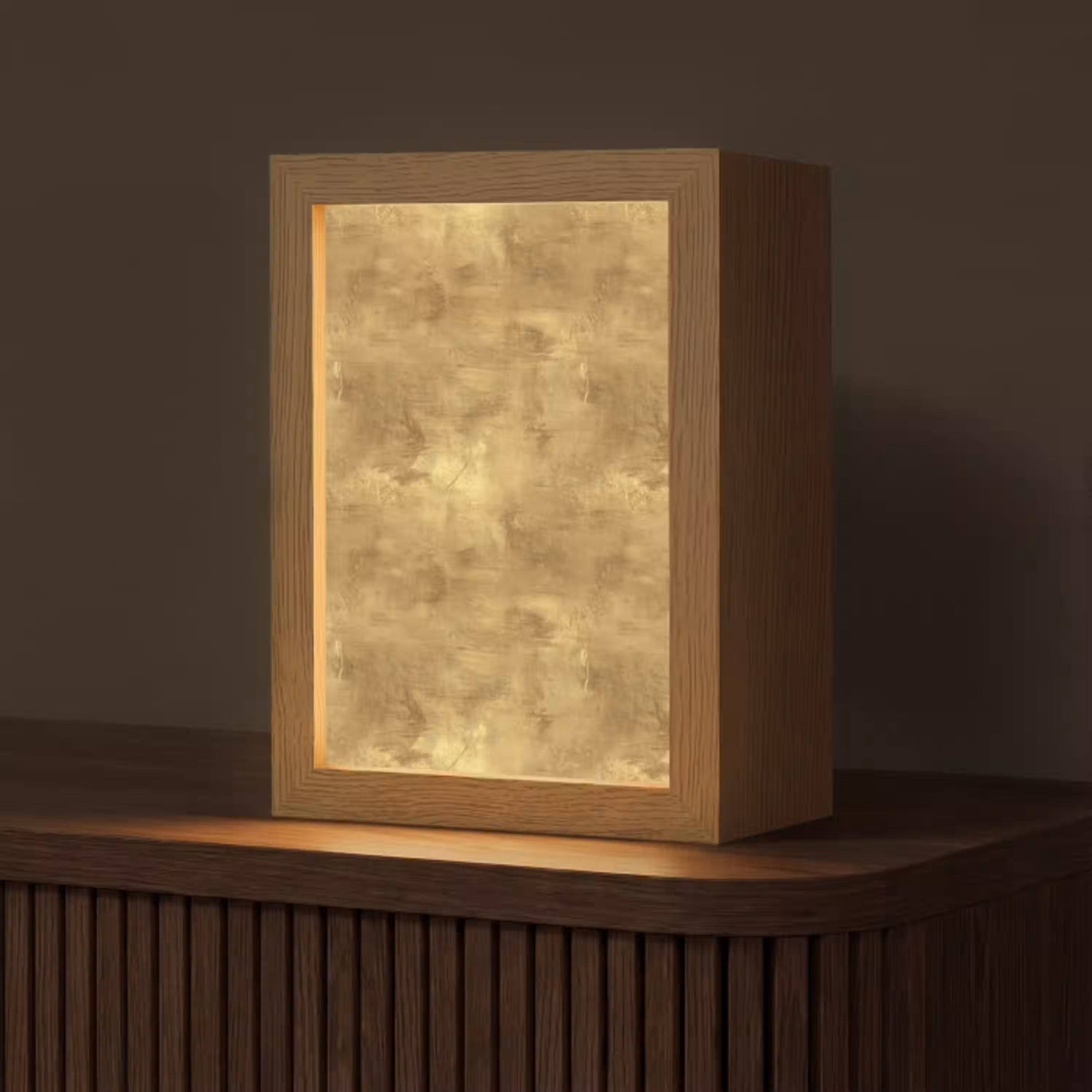 Industrieel - Textuur - Goud Light Box met kabel (Tafellamp) klein 925 -z3d_website