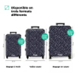 Dieren print giraf blauw NBS - Handbagage koffer - Kinderen Unisex middel zzzzzzVergelijking_3FR