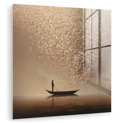 Bootje - Blaadjes - Goud - Water plexiglas 5mm klein -zzzproduct_nieuw