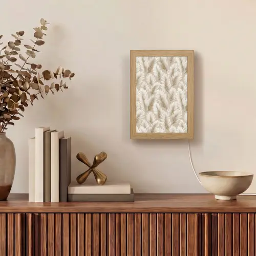 Botanisch - Patroon - Beige Light Box met kabel (Tafellamp) klein 925 -sfeer2