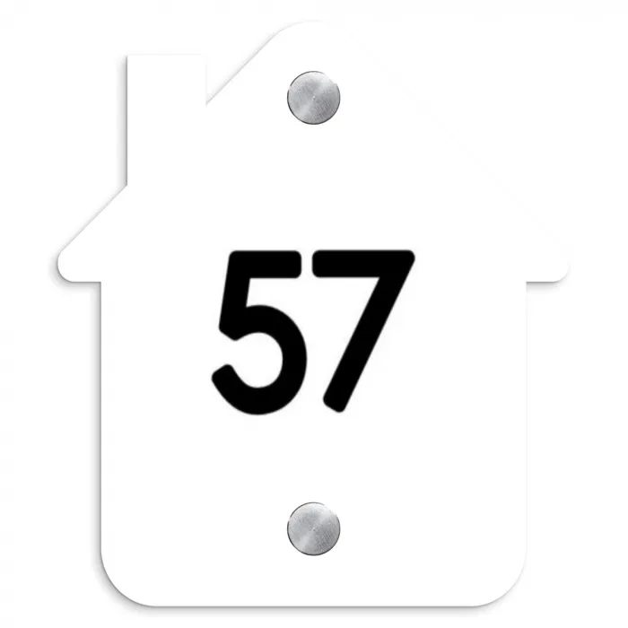 Wit vlak - Traditioneel Naambord Huisje klein -3d