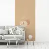 Perzik - Lijntekening - Pit - Beige fotobehang vinyl groot -woonkamer