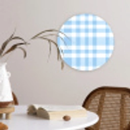 Ruit - Patroon - Blauw Wandcirkel kunststof plaat 5mm dik klein 188 -sfeer4