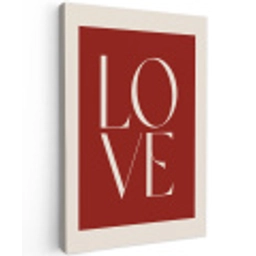 Love - Rood - Minimalistisch Tuinposter op houten frame 2 cm dik klein -3d