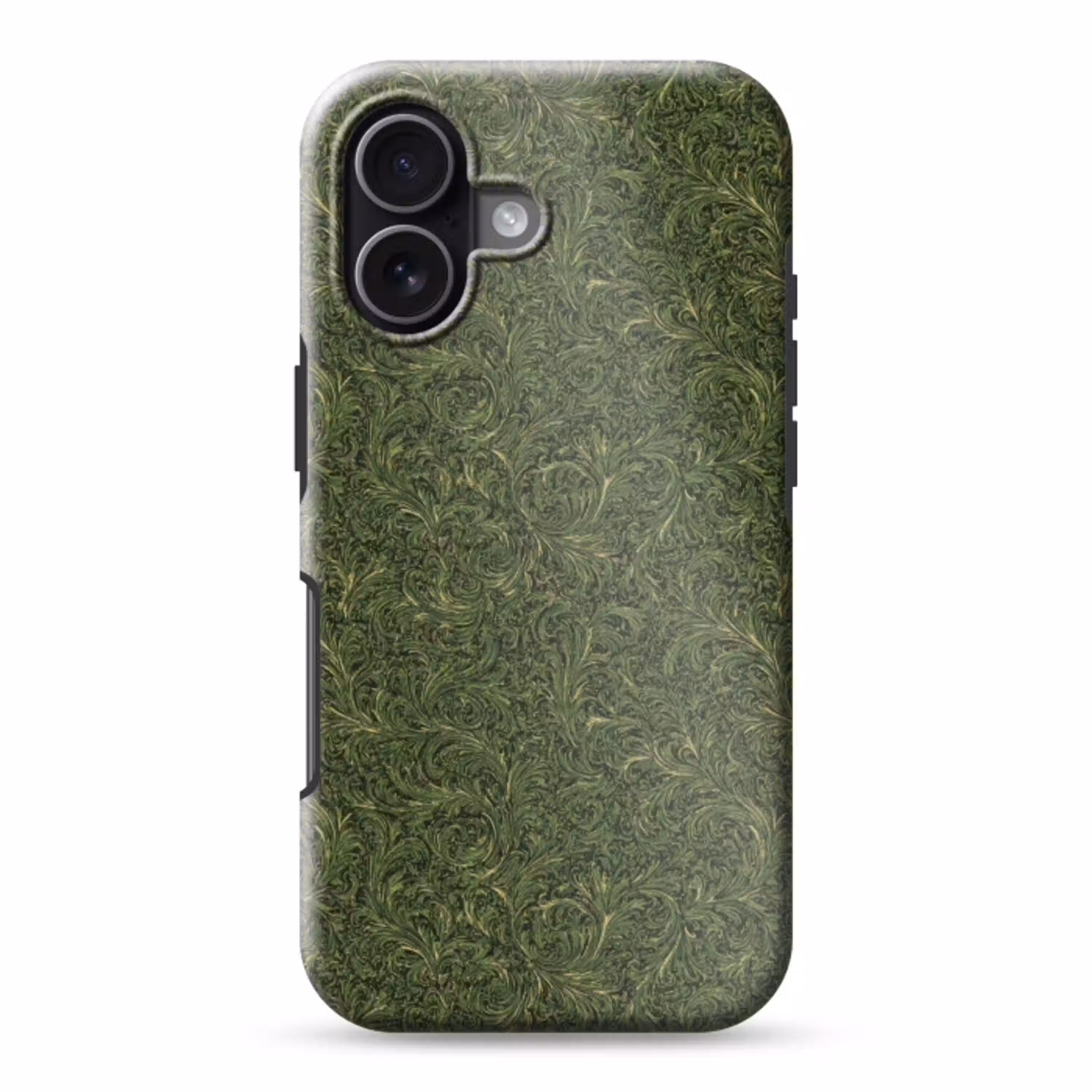Donker - Groen - Krullend - Botanisch Toughcase MagSafe Apple iPhone 17 klein 1017 -3d