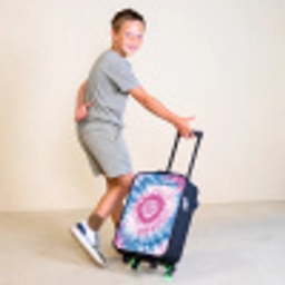 Tie dye - Abstract - Blauw - Roze Kinderkoffer - Zwart klein -sfeer3
