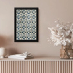 Tegel - Patroon - Blauw - Beige fotolijst zwart zonder passe partout klein 224 -sfeer5
