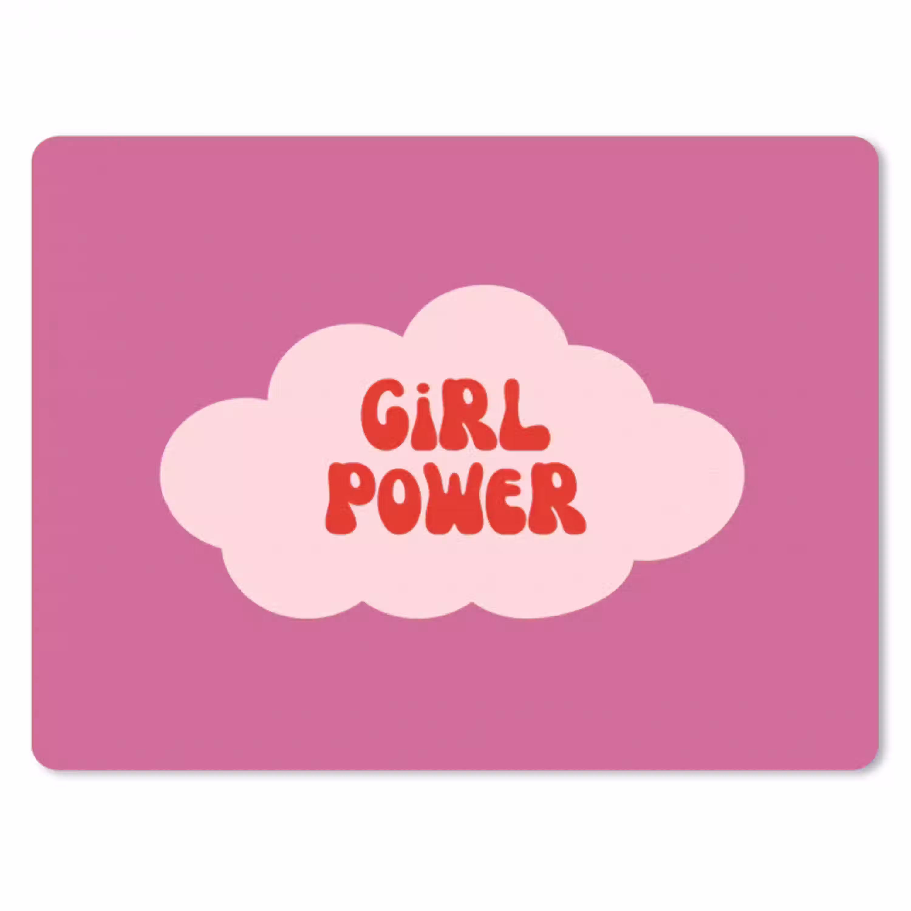 Girl power - Wolk - Roze muismat rubber klein -3d