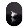 Knoflook - Zwart - Wit Wandcirkel Ovaal Forex klein -3d