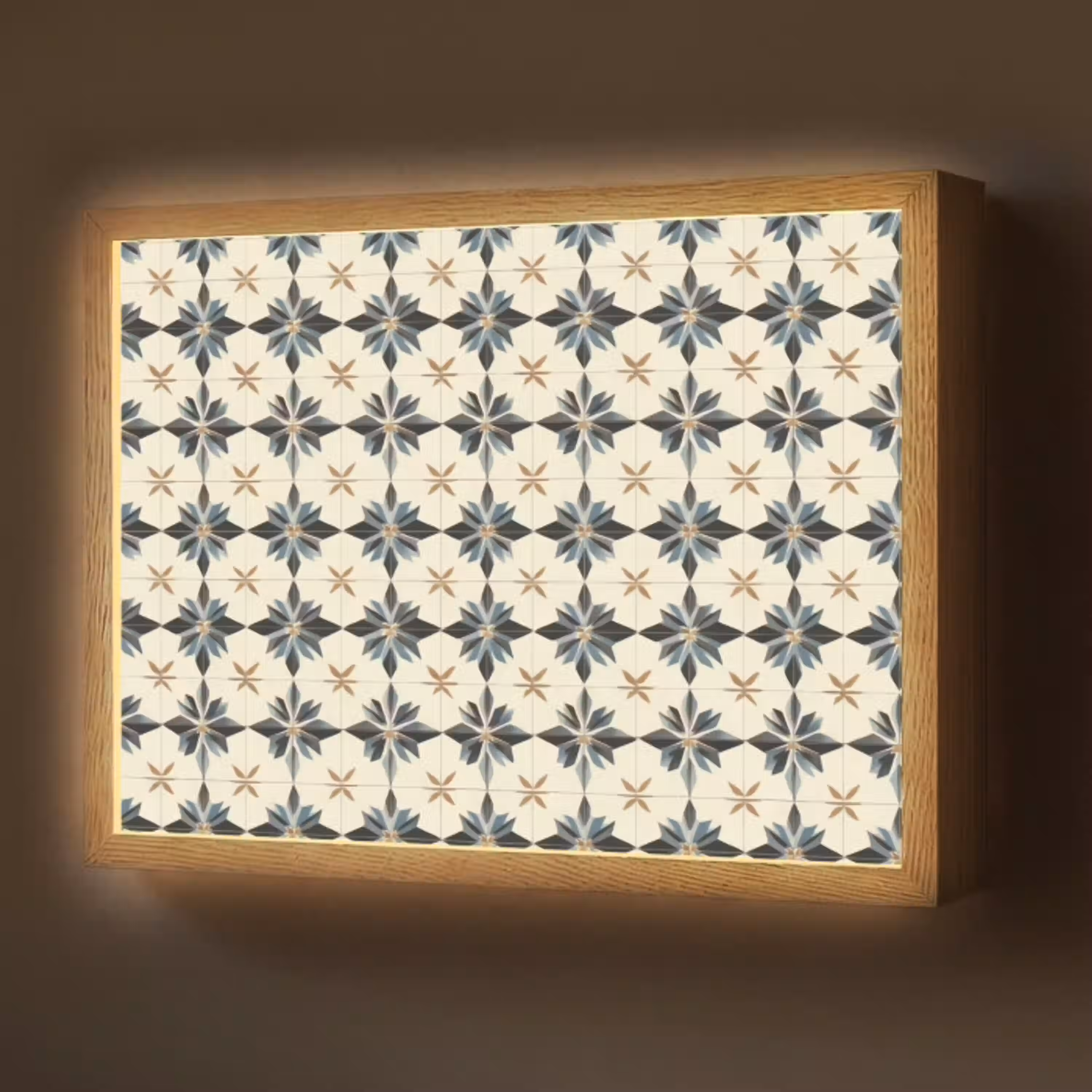 Sierlijk - Ornament - Blauw Light Box met batterij (Wandlamp) middel 907 -z3d_website