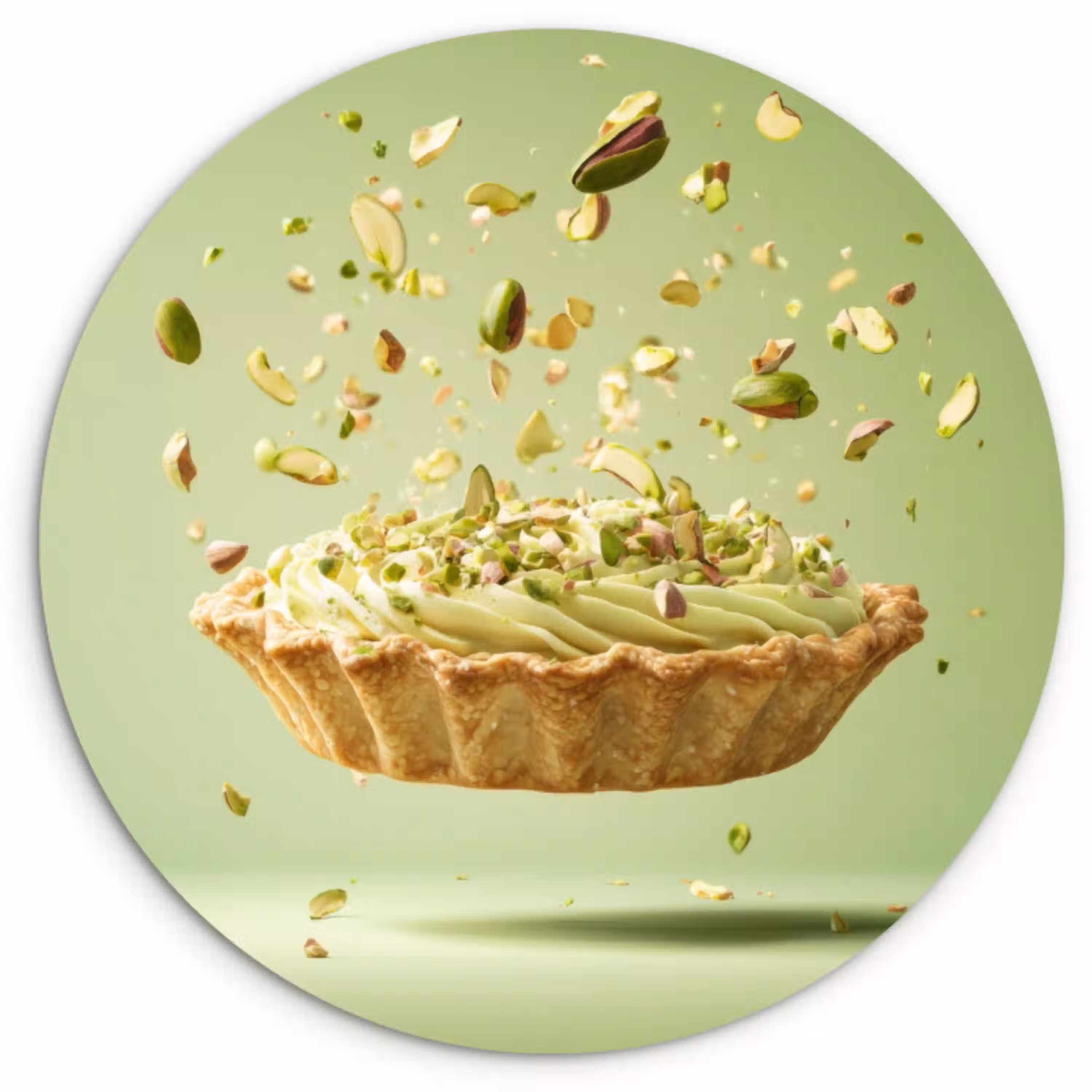 Pistache - Taart - Noten - Eten Wandcirkel plexiglas klein -3d