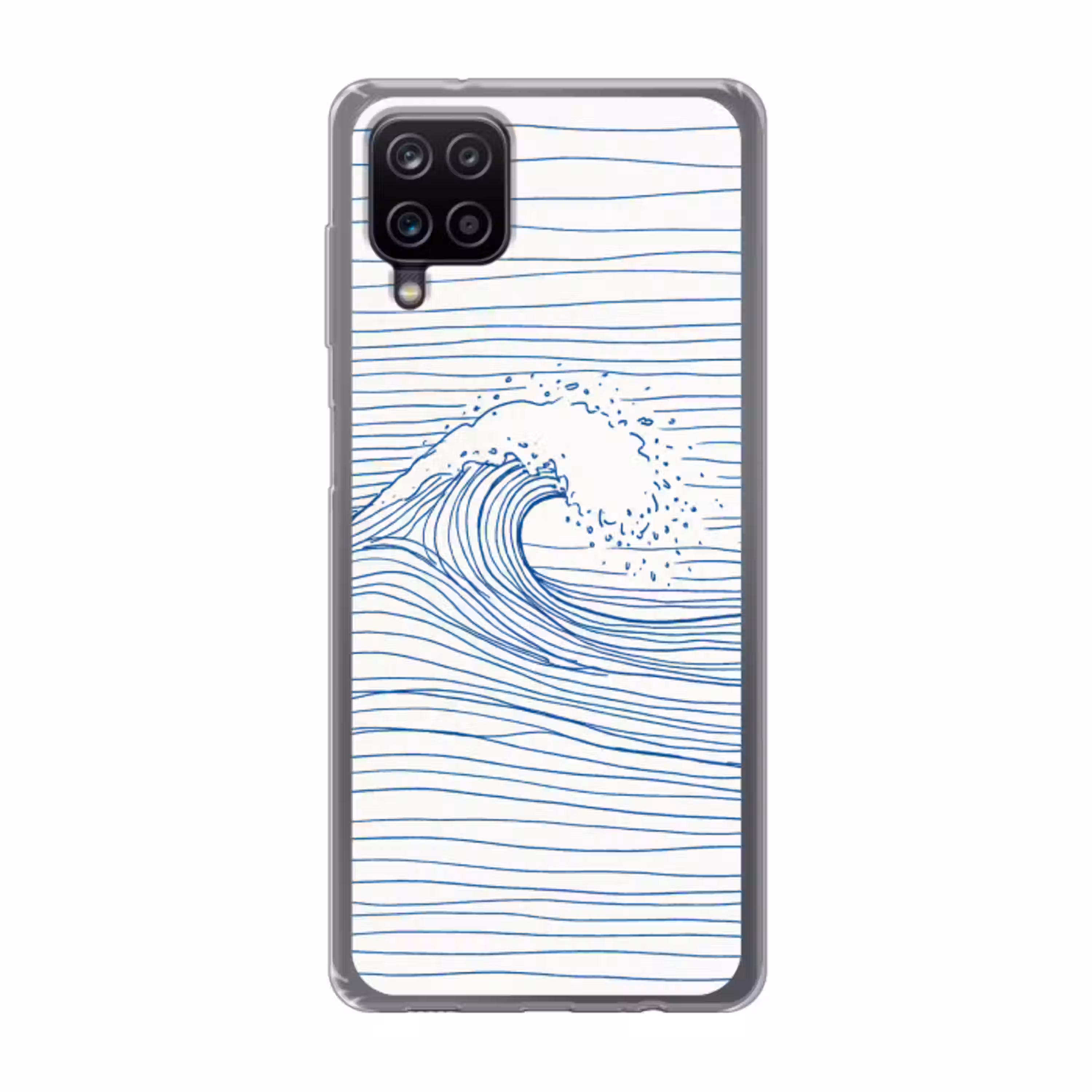 Golf - Brekende - Natuur - Minimalistisch - Blauw Telefoonhoesje Samsung Galaxy A12 klein -3d