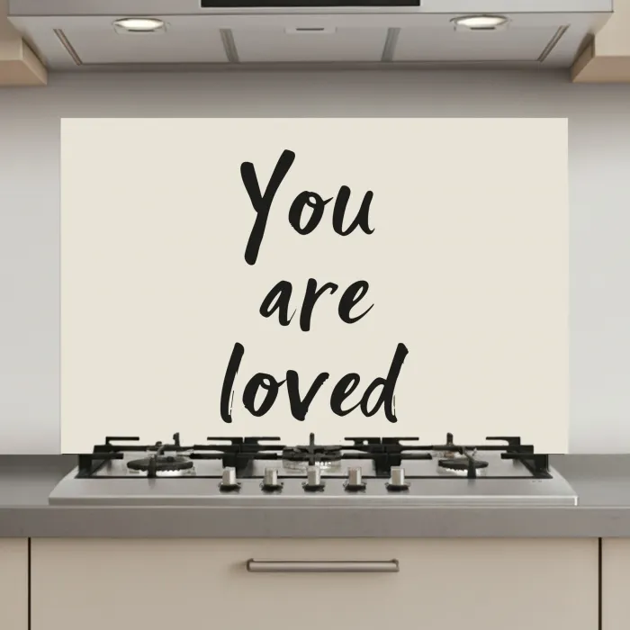 Minimalistisch - Beige - Love keuken achterwand spatscherm klein -3d_website