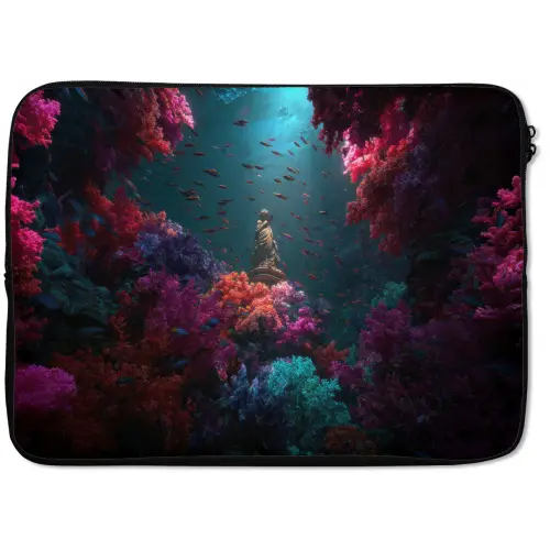 Standbeeld - Zeebodem - Koraal - Kleurrijk laptophoes neopreen klein -zkaufland3dotto