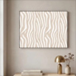 Abstract - Zebra - Beige Textielframe zwart klein 947 -sfeer2