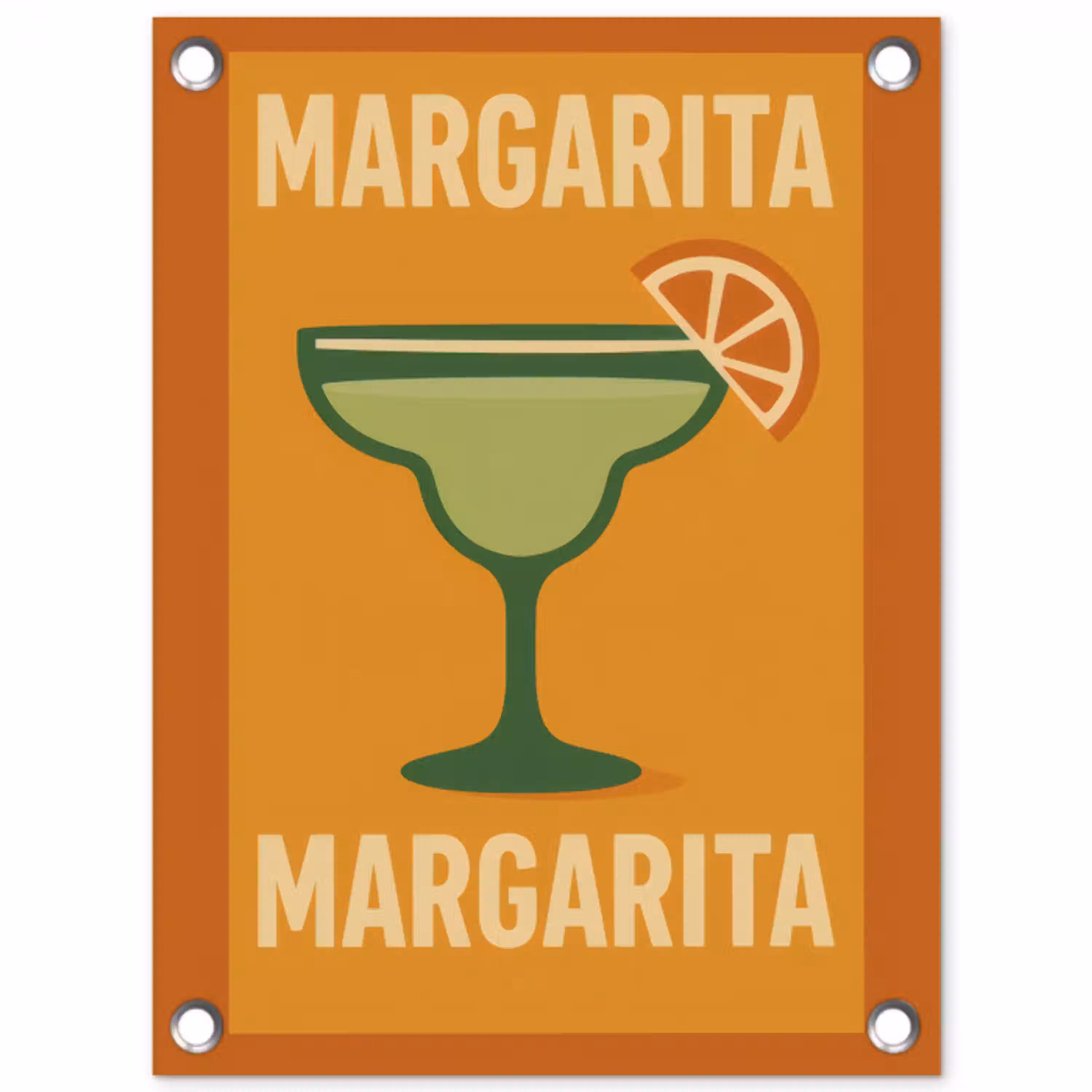Illustratie - Margarita - Sinaasappelschijf - Oranje tuinposter los doek klein -3d