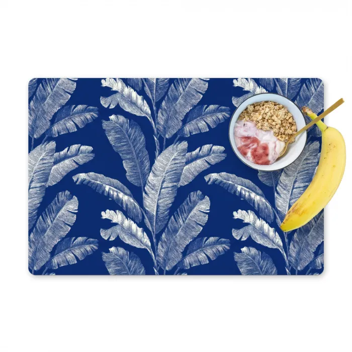Blad - Palm - Blauw Placemat vinyl groot 368 -zzzproduct_Kitchenyeah-website