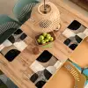 Abstract - Vlakken - Zwart - Rond Placemat vinyl groot -zzsfeer5_Kitchenyeah-website