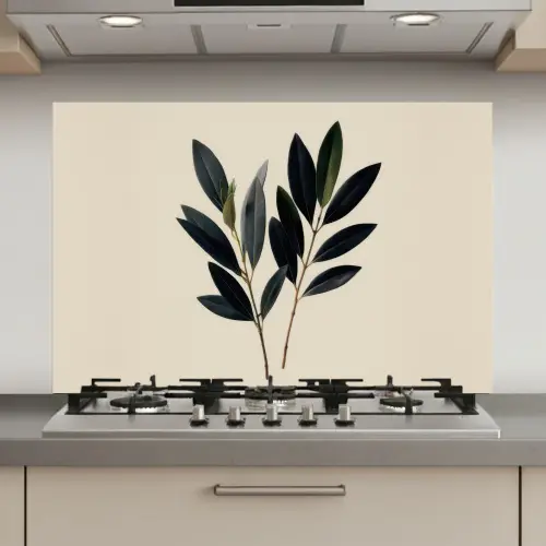 Ovaalvormige bladeren - Diep groen - Symmetrisch keuken achterwand spatscherm klein -3d_website