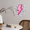 Bliksem - Roze - Stippen Wandcirkel behangsticker klein -sfeer3