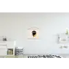 Abstract ontwerp - Zwarte cirkel - Verfvlekken textielposter latten blank klein -kinderkamer