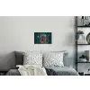 Bloemen - Lieveheersbeestje - Hartje - Rood Muursticker klein -slaapkamer