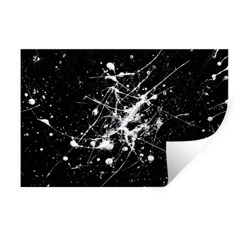 Verfspatten - Wit - Abstract - Explosie Muursticker klein -3d