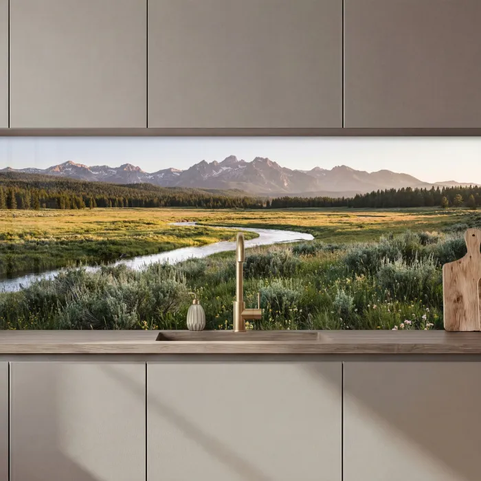 Berglandschap - Rivier - Bos keuken achterwand 2 middel zz_3dshopping