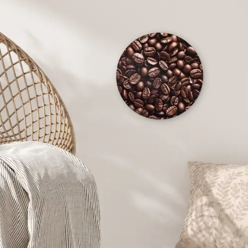 Bonen - Close-up - Donkerbruin Wandcirkel plexiglas klein -sfeer5