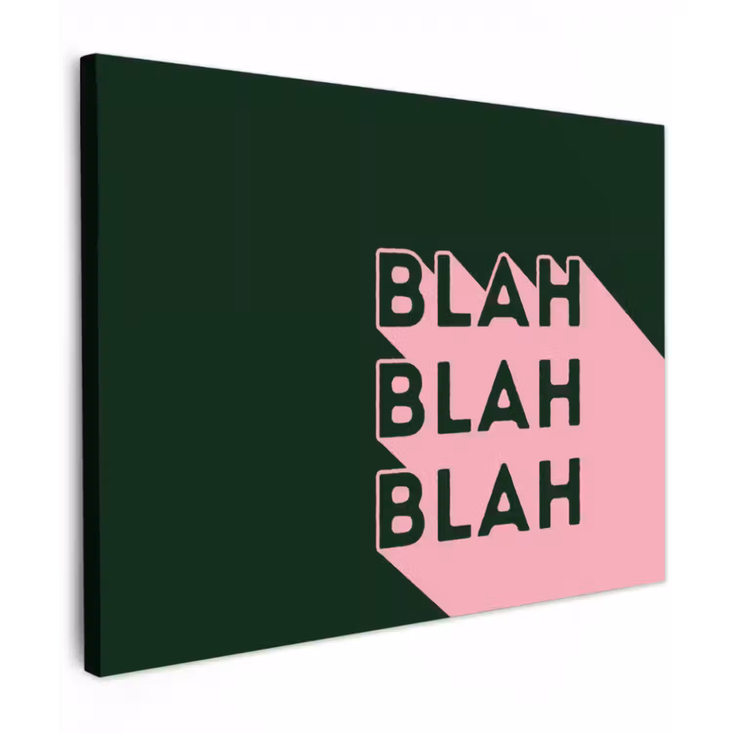 Canvas schilderij - Donkergroen - Tekst - Schaduw - Grafisch