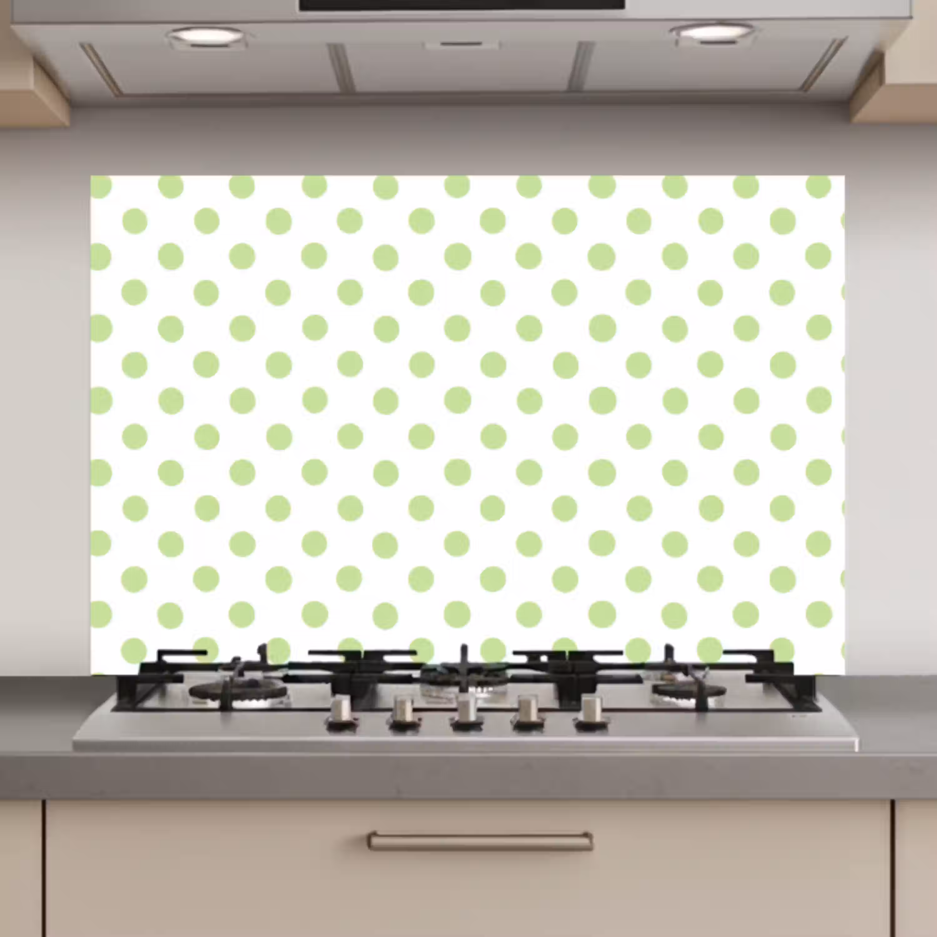 Dots - Klassiek - Groen keuken achterwand spatscherm klein 900 -3d_website