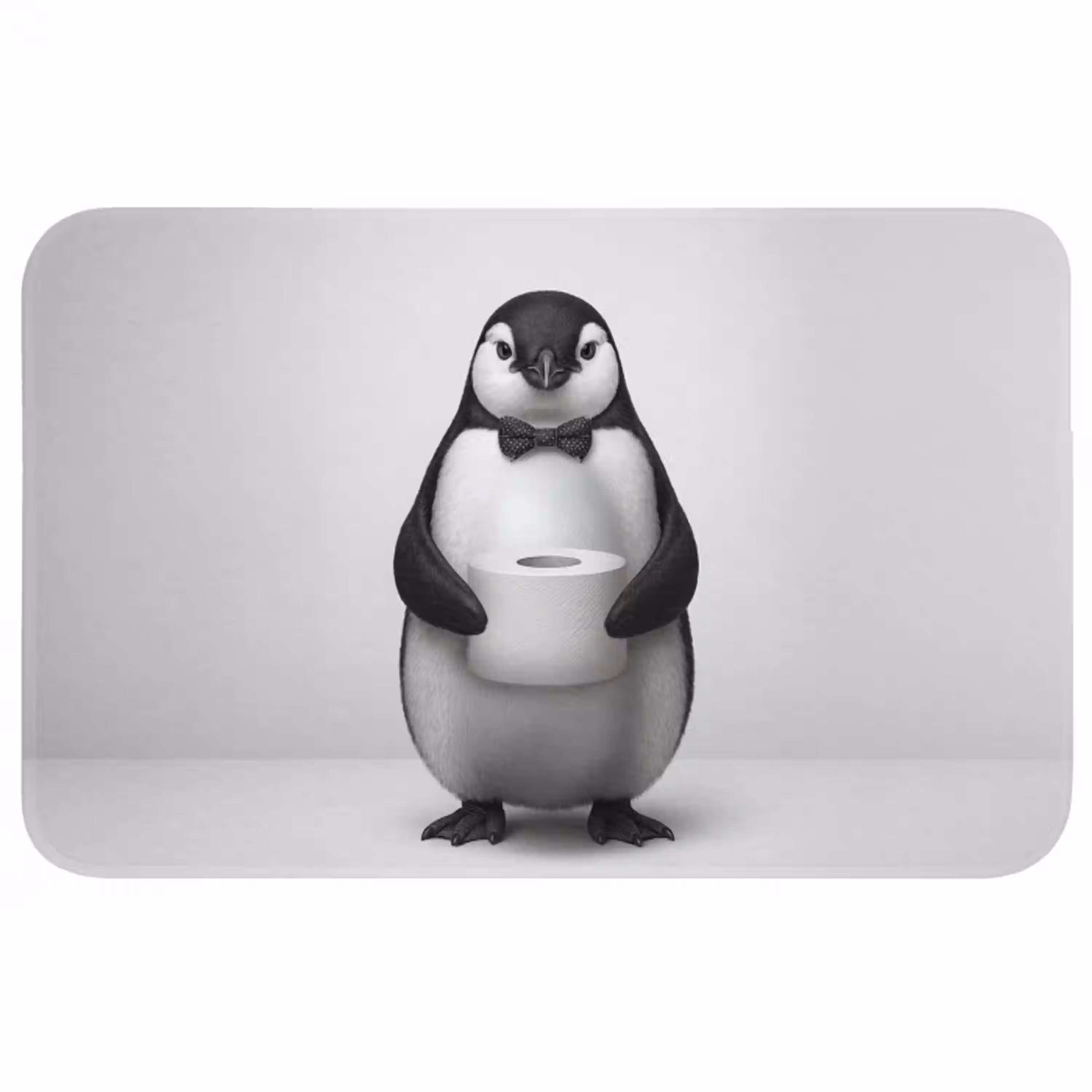 Pinguïn - WC rol - Wit Badmat middel -3d