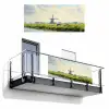 Koeien - Windmolen - Weide - Blauw Balkonbeschermer Duitsland klein -3d