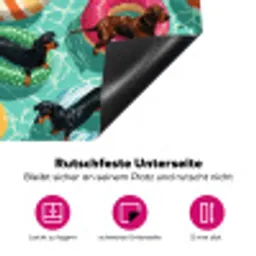 Teckels - Zwembad - Kleurrijk Inductie beschermer vinyl 3mm klein 276 -zzzzzzz-lf-onderkant