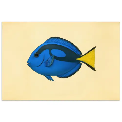 Blauw - Dory - Vis - Staartvin poster papier klein -3d