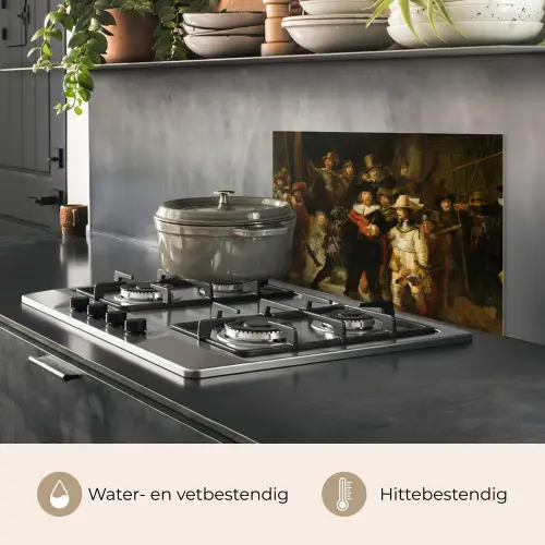 De Nachtwacht - Schilderij van Rembrandt van Rijn keuken achterwand spatscherm klein -usp_NL