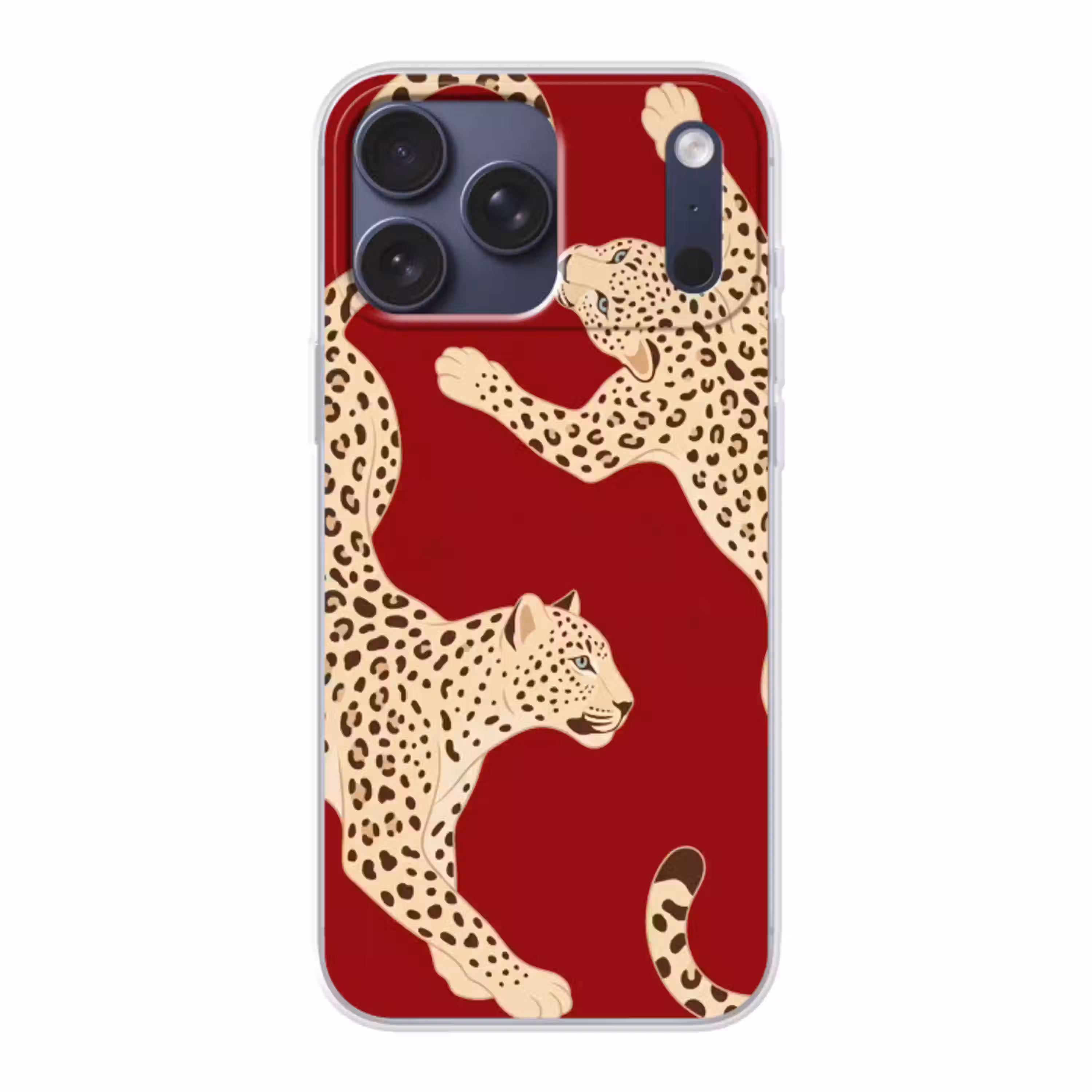 Dieren - Luipaard - Abstract - Rood - Modern Telefoonhoesje iPhone 17 Pro Max klein -3d