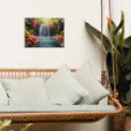 Betoverende Waterval in de Tropen tuinposter los doek klein -sfeer7