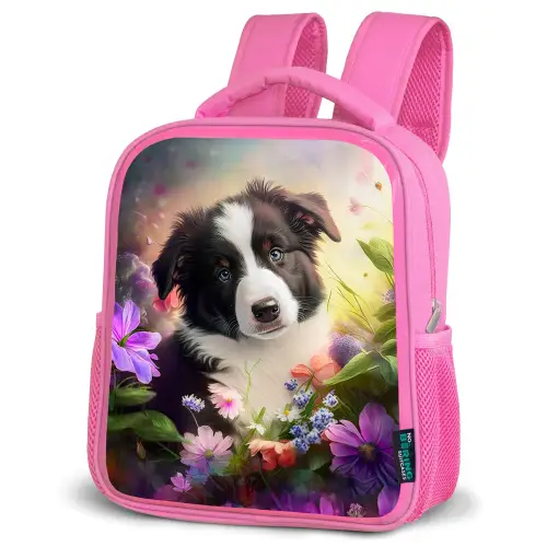 Lasse het Hondje Kinderrugzak - Roze middel -schuin