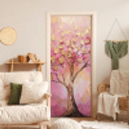 Boom - Roze - Goud - Modern deurposter klein -sfeer2